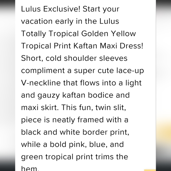 💙Lulu's Totally Tropical Kaftan Maxi Dress💙 - Picture 11 of 11